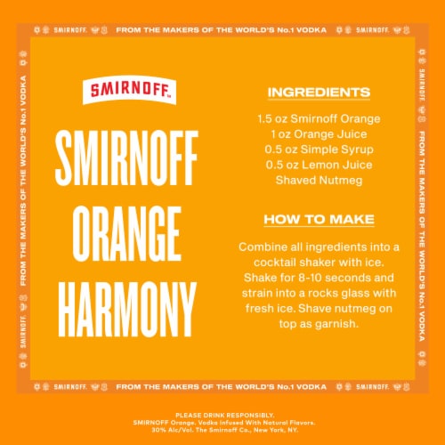 Smirnoff Vodka Orange Perspective: left