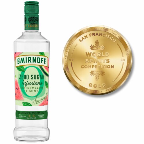 Smirnoff Zero Sugar Infusions Watermelon & Mint Vodka Perspective: left