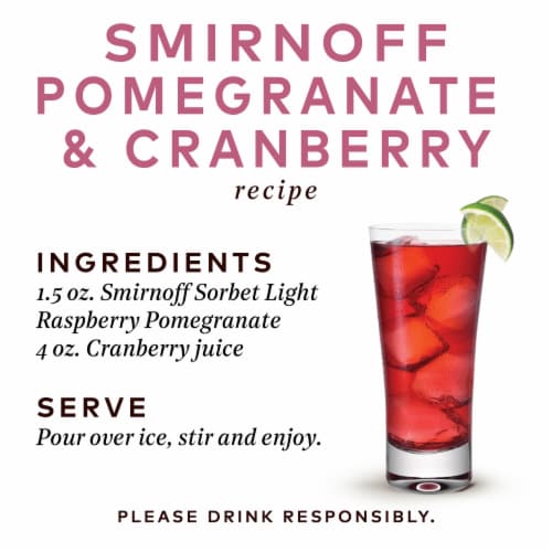 Smirnoff Pomegranate (Vodka Infused With Natural Flavors) Perspective: left