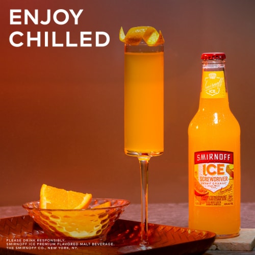 Smirnoff Ice Screwdriver Flavored Hard Beverage Single Bottle Perspective: left