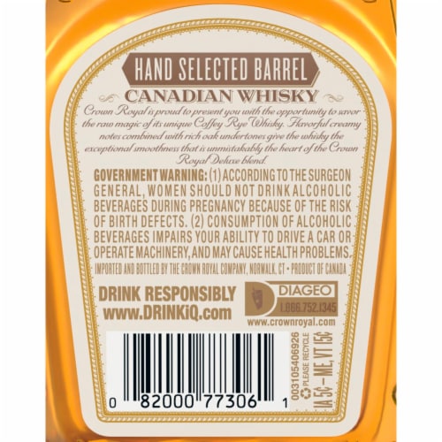 Crown Royal Hand Selected Barrel Canadian Whisky, 750 mL Foods Co.