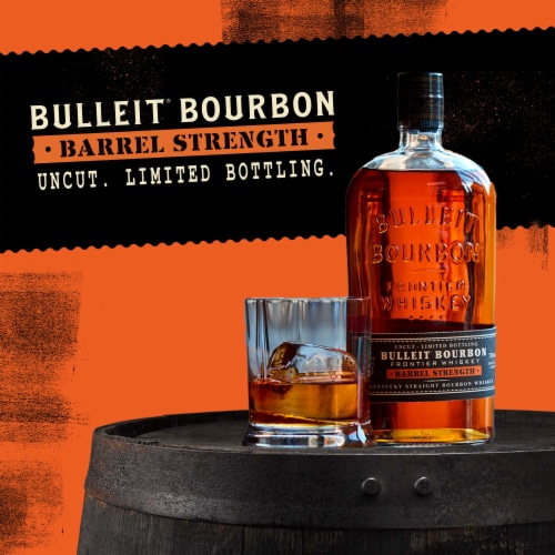 Bulleit Whiskey - American Bourbon Barrel Strength Perspective: left