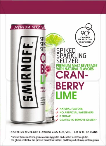 Smirnoff Cranberry Lime Spiked Sparkling Seltzer Perspective: left