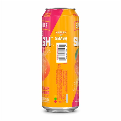 Smirnoff Ice Smash Peach & Mango Flavored Hard Beverage Single Can Perspective: left