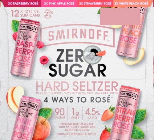 Smirnoff Raspberry Spiked Sparkling Seltzer Perspective: left