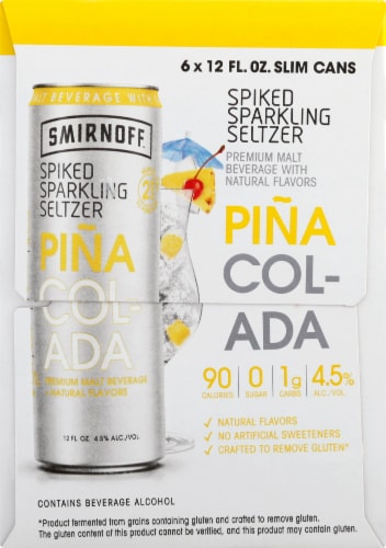 Smirnoff Pina Colada Spiked Sparkling Seltzer Perspective: left