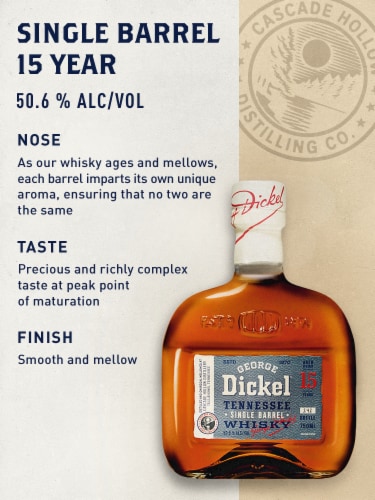 George Dickel Whiskey - American Single Barrel Aged 15Years Perspective: left