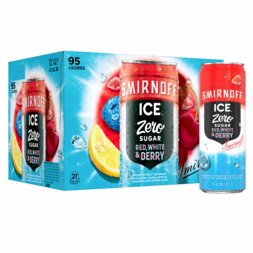Smirnoff Ice Zero Sugar Red White & Berry Perspective: left