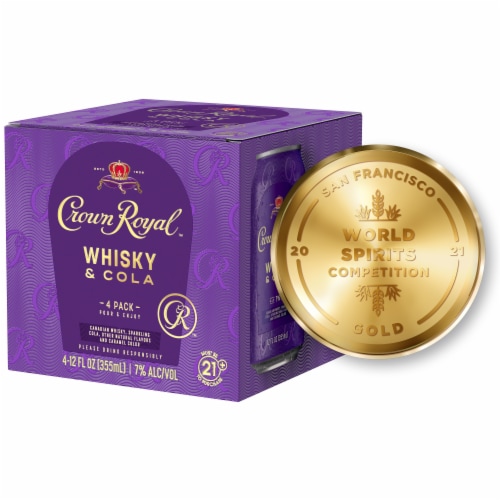 Crown Royal Whisky and Cola Canadian Whisky Cocktail Perspective: left