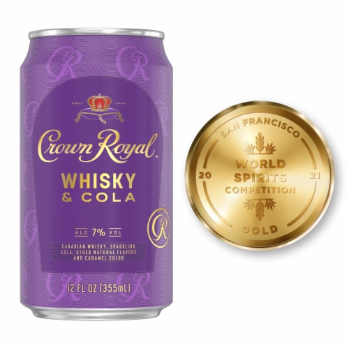 Crown Royal Whisky and Cola Canadian Whisky Cocktail Perspective: left