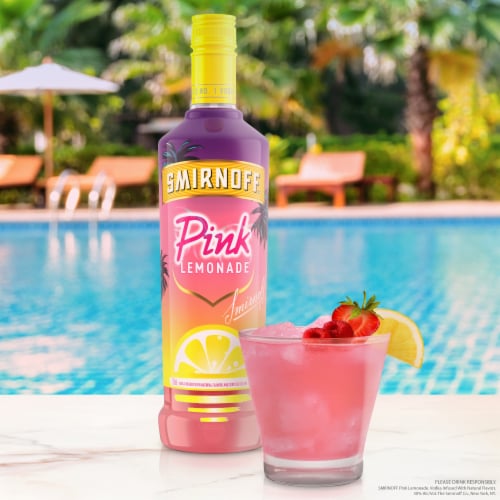 Smirnoff Pink Lemonade (Vodka Infused With Natural Flavors) Perspective: left