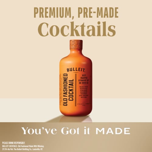 Bulleit Bourbon Old Fashioned Ready to Drink Cocktail Perspective: left
