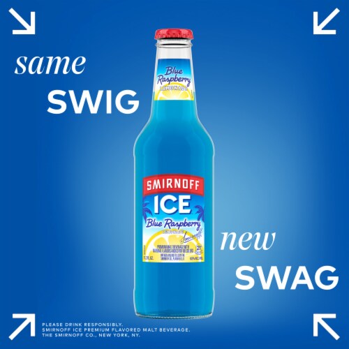 Smirnoff Ice Blue Raspberry Lemonade Flavored Hard Beverage Perspective: left