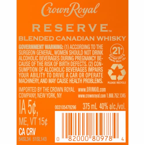 Crown Royal Whisky - Canadian Reserve 12YO Perspective: left