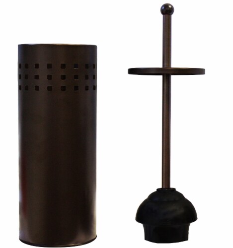 Toilet Plunger with Holder for Bathroom, Multi Drain Suitable for Bathtubs, Quick Dry, Bronze Perspective: left