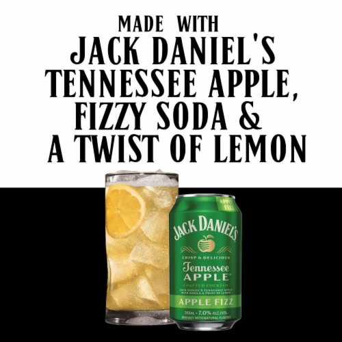 Jack Daniel's Tennessee Apple Fizz Ready to Drink Whiskey Cocktail Perspective: left