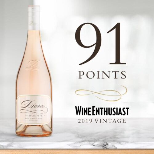 Diora La Belle Fete Monterey California Rose of Pinot Noir Rose Wine Perspective: left