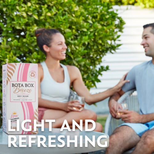 Bota Box Breeze Low Calorie Dry Rose Wine Perspective: left