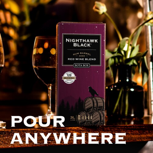 Nighthawk Black Rum Barrel Aged Red Wine Blend Perspective: left