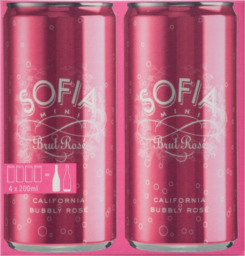 Sofia Brut Bubbly Rose Mini Cans Perspective: left