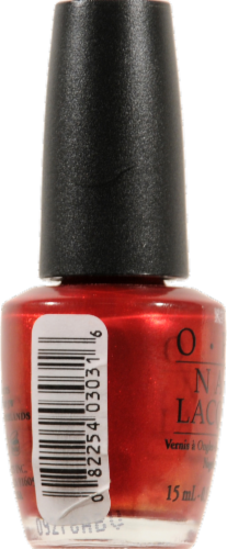 OPI An Affair Red In Square Nail Lacquer Perspective: left