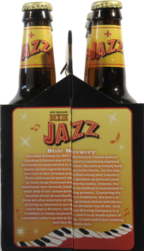 Dixie Jazz Amber Light Beer Perspective: left