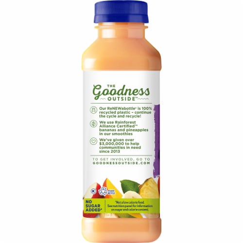 Naked® Juice Plant Protein Peach Mango Fruit Juice Smoothie Perspective: left