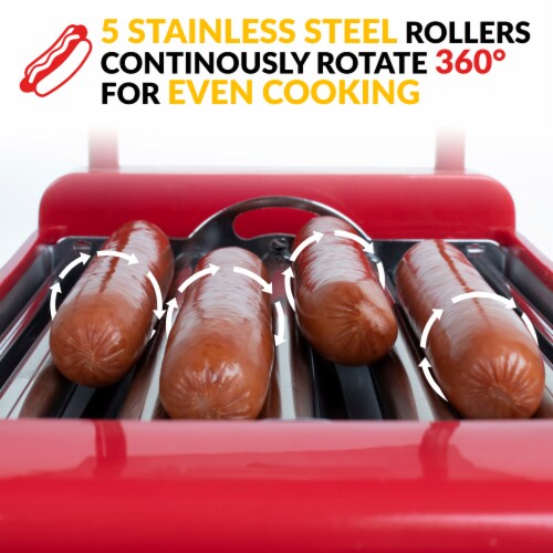 Nostalgia Hot Dog Roller and Bun Warmer Perspective: left