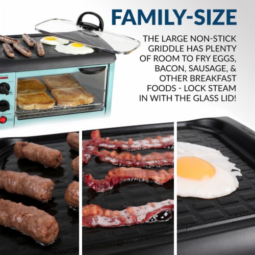 Nostalgia Retro 3-in-1 Family Breakfast Station - Aqua Perspective: left