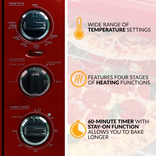 Nostalgia Retro Convection Toaster Oven Perspective: left