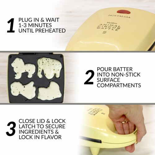 Nostalgia MyMini Animal Circus Waffle Maker Perspective: left