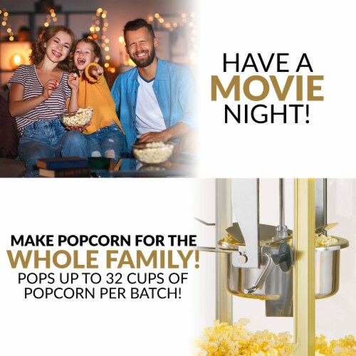 Nostalgia Candy & Snack Dispensing Popcorn Cart - Ivory Perspective: left