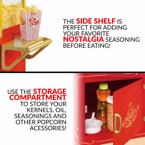 Nostalgia Vintage Professional Popcorn Cart Perspective: left