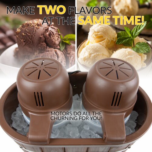 Nostalgia Double Flavor Ice Cream Maker Perspective: left