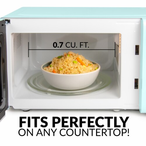 Nostalgia Countertop Microwave Oven - Aqua Perspective: left
