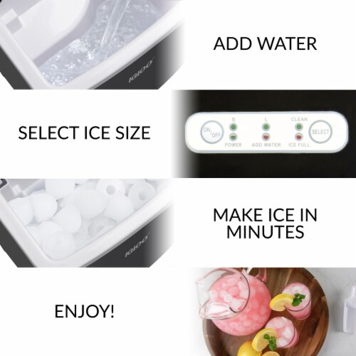 Igloo Automatic Ice Maker, Self- Cleaning, Countertop Size, 26 Pounds in 24  Hours, 9 Large or Small Ice Cubes in 7 Minutes, LED Control Panel, Scoop  Included 