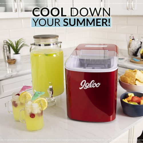 Igloo Automatic Portable Countertop Ice Maker - Retro Red Perspective: left