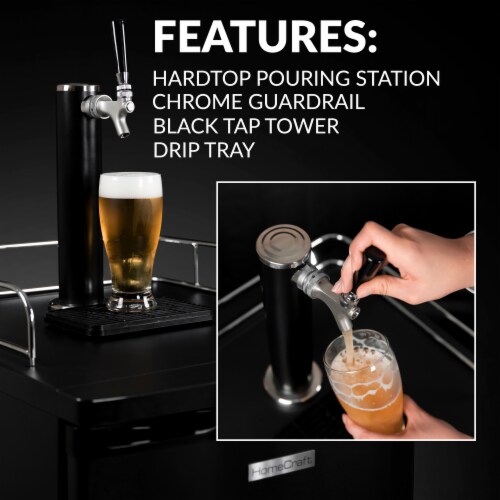 Nostalgia HomeCraft Kegorator - Black Stainless Steel Perspective: left