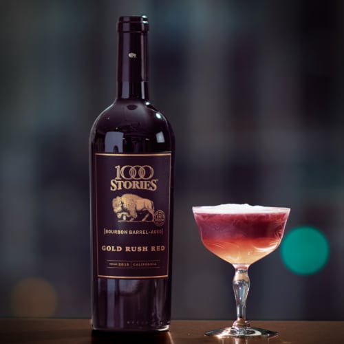 1000 Stories Bourbon Barrel-Aged Gold Rush California Red Blend Wine Perspective: left