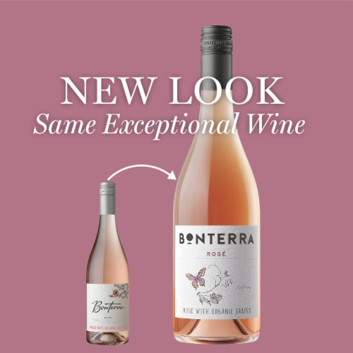 Bonterra Made With Organic Grapes California Rose Wine Perspective: left