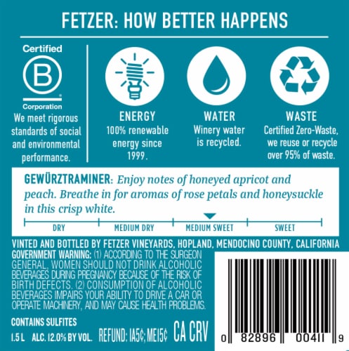 Fetzer® Gewurztraminer White Wine 750ml Perspective: left
