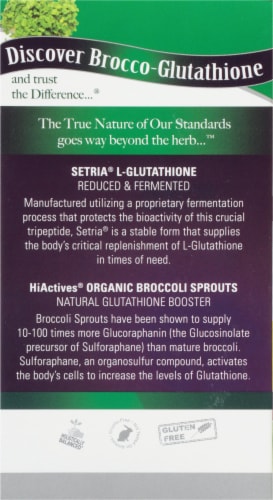 Nature's Answer Brocco-Glutathione Vegetarian Caps 500mg Perspective: left