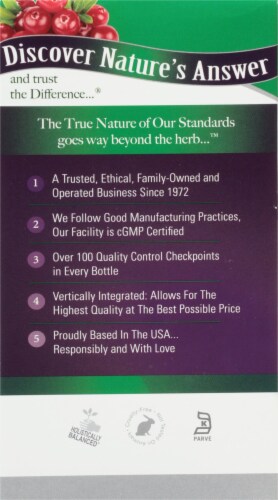 Nature's Answer Cranberry Fruit Vegetarian Capsules Perspective: left