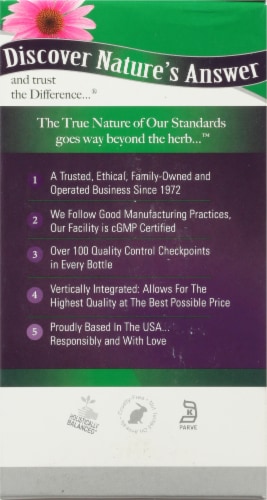 Nature's Answer® Organic Echinacea Vegetarian Capsules 1200 Mg Perspective: left