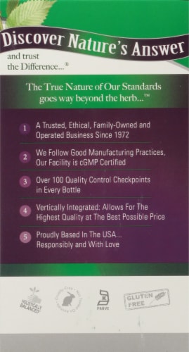 Nature's Answer Slippery Elm Dietary Supplement Capsules Perspective: left
