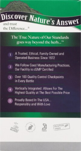 Natures Answer Spirulina Vegetarian Capsules 800mg Perspective: left