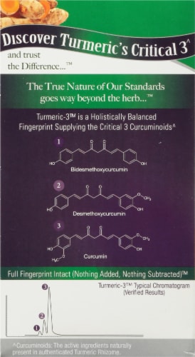 Natures Answer Turmeric 3 Vegetarian Capsules 5000mg Perspective: left