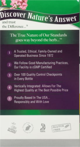 Nature's Answer Valerian Root Vegetarian Capsules Perspective: left