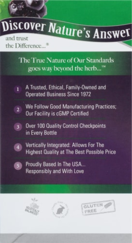 Natures Answer Bilberry Standardized Herbal Supplement Perspective: left