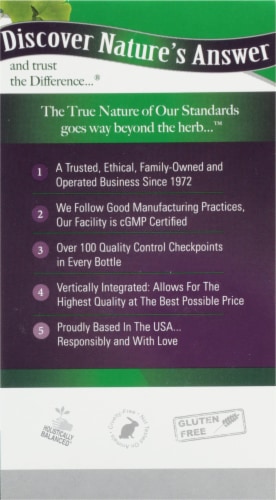 Nature's Answer Ginkgo Leaf Extract Vegetarian Capsules Perspective: left
